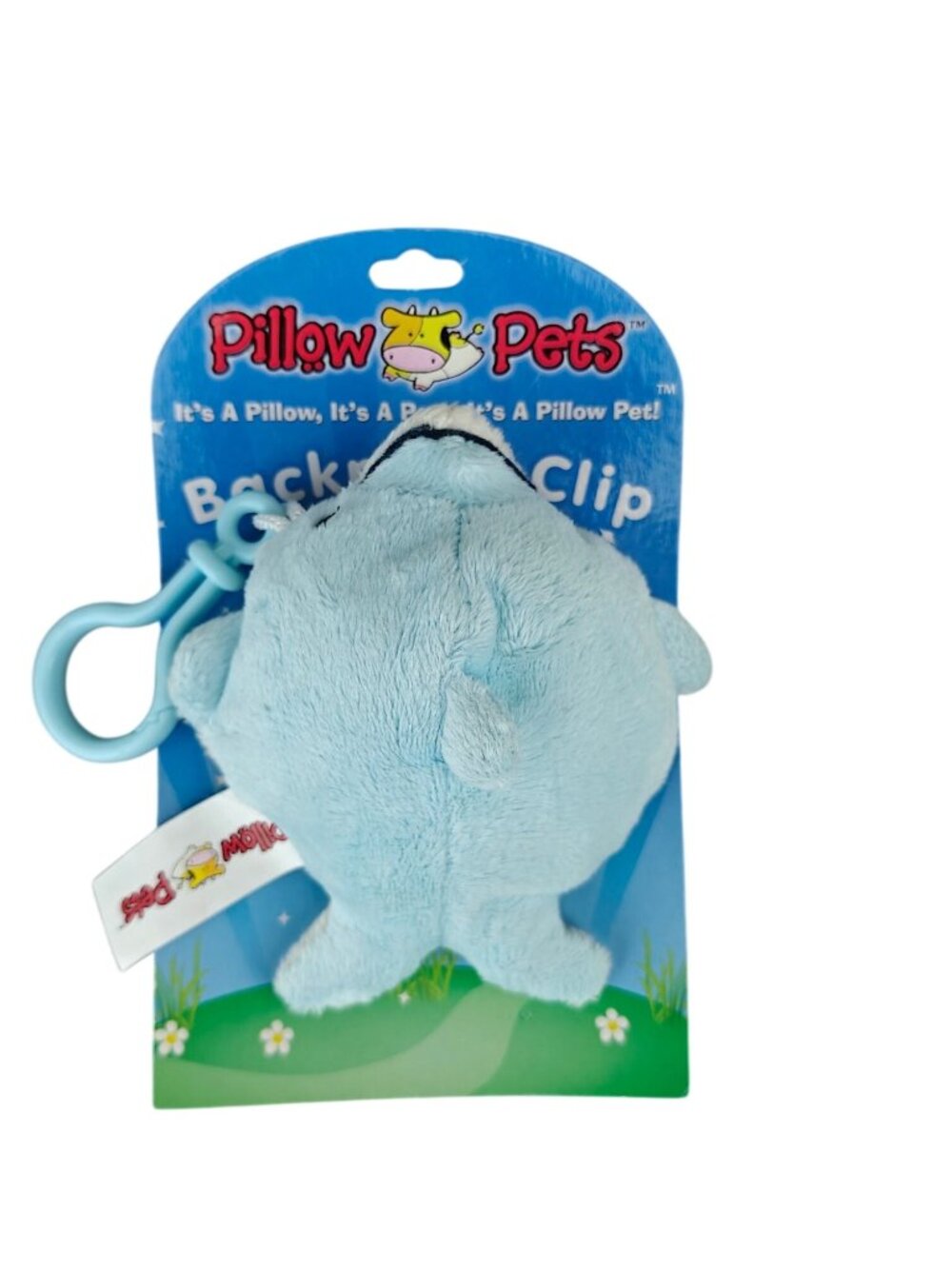 Rare NEW Pillow Pets Backpack Clip Blue Dolphin Plush 2010 Mini Accessory